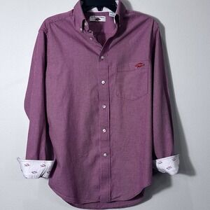 Arkansas Razorbacks Long Sleeve Dress Shirt Men's Sz S Check Pattern The Hogs‎